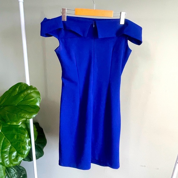 Vince Camuto Cobalt Blue Off shoulder Sleeveless Dress Size 10 - Picture 2 of 4